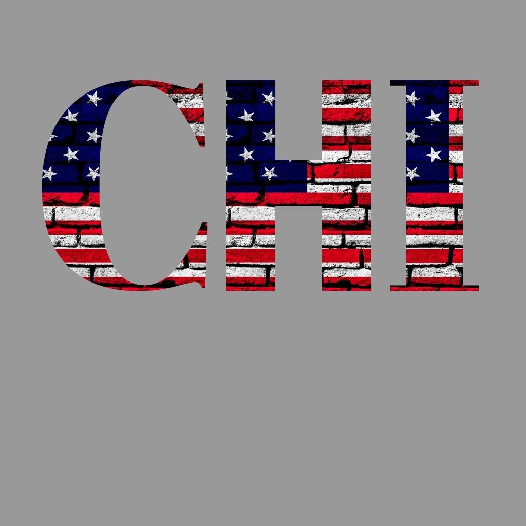 Chicago US Flag Bricky Font Premium Unisex T-shirt