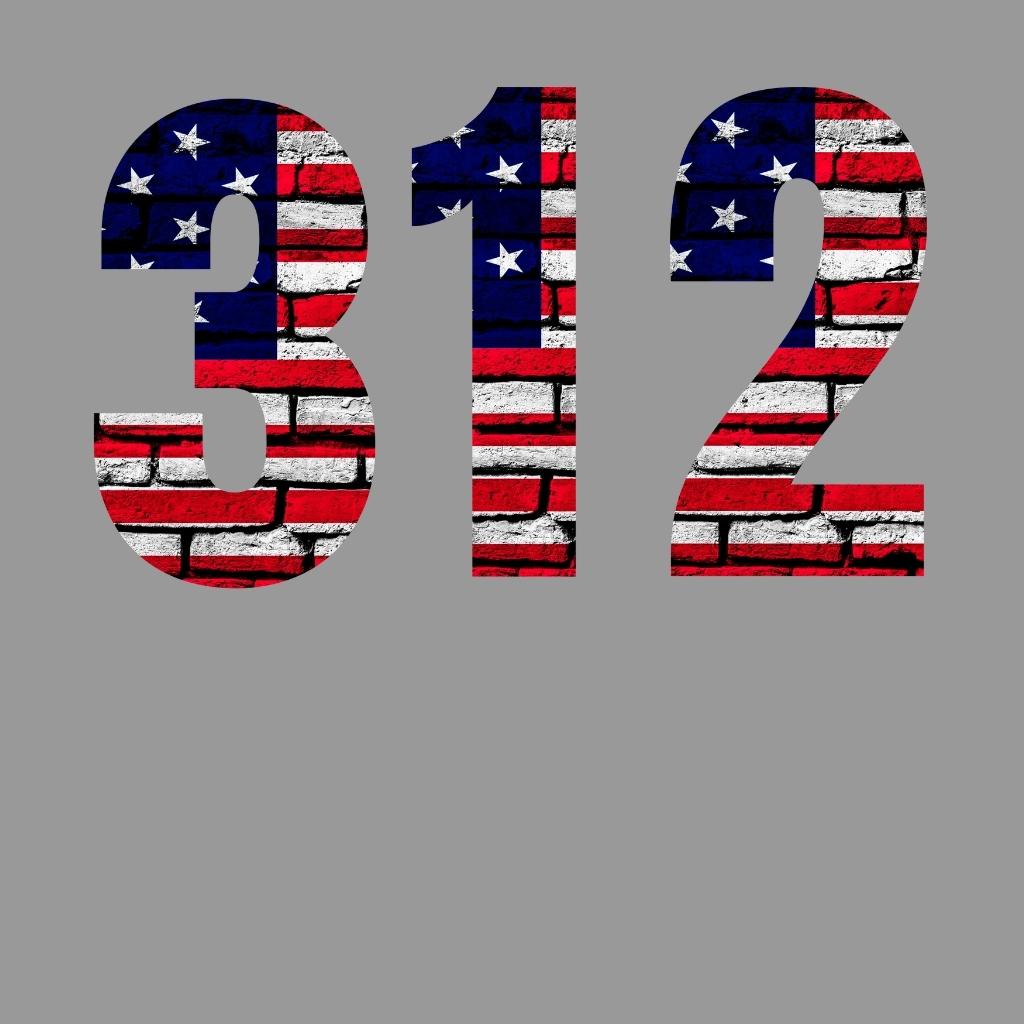 Chicago 312 US Flag Bricky Font Premium Unisex T-shirt