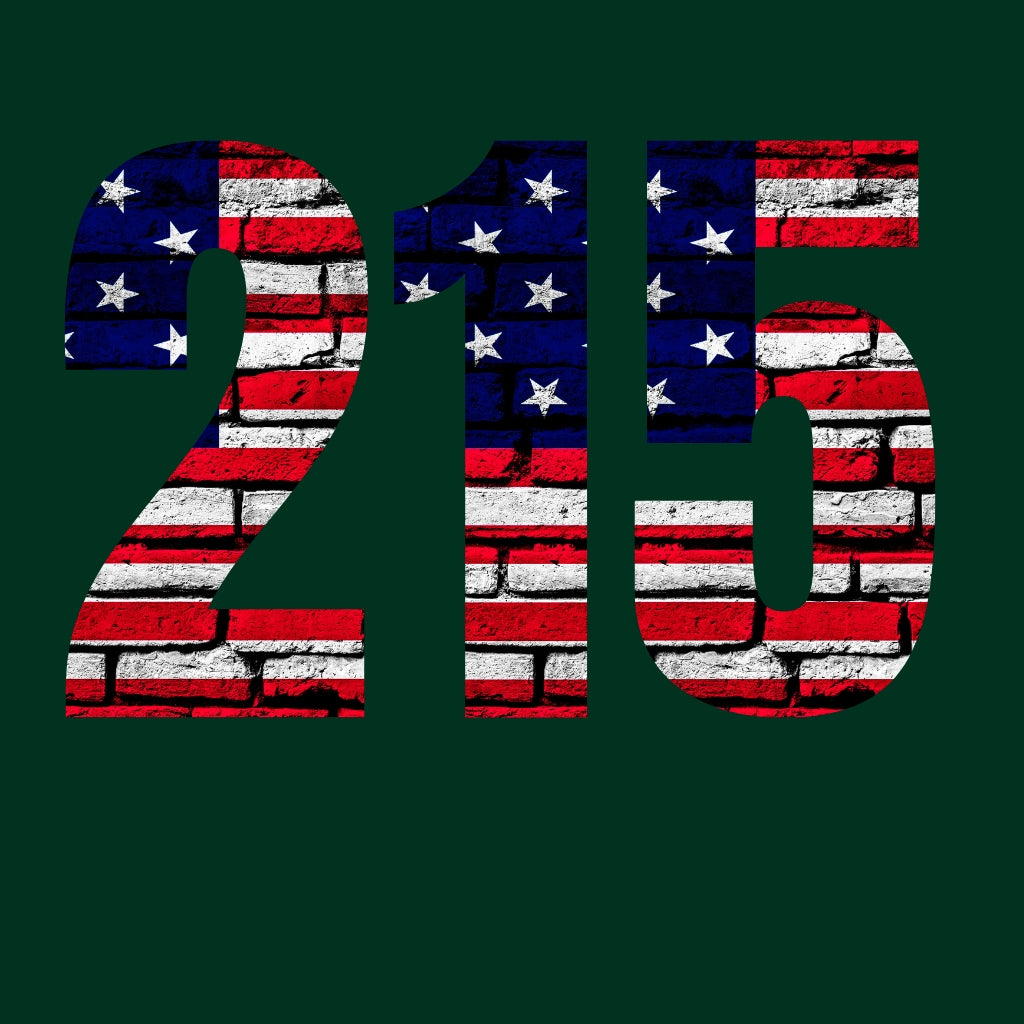 Philly  215 US Flag Bricky Font Premium Unisex T-shirt