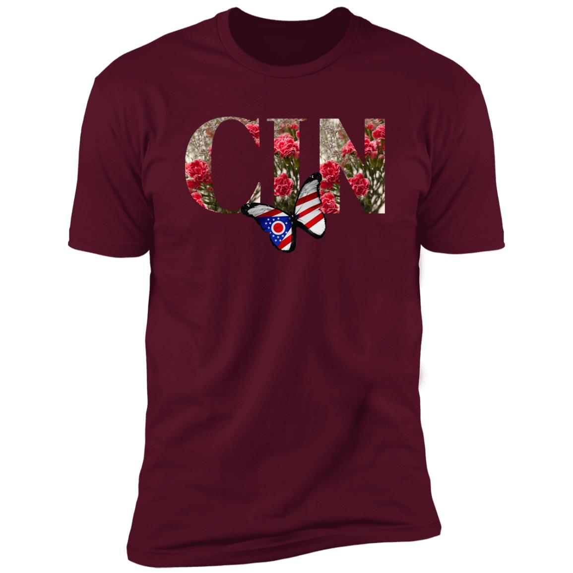 Cincinnati "Red Carnation Font" Premium Unisex T-shirt