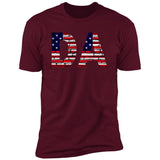 Dallas US Flag Bricky Font Premium Unisex T-shirt
