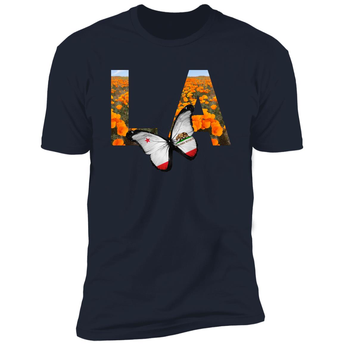 Los Angeles CA Poppy Flower Font Premium Unisex T-shirt