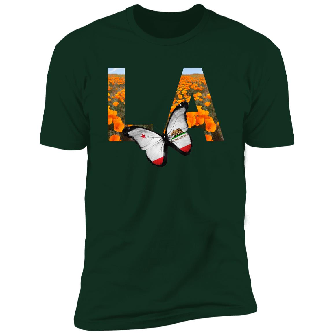 Los Angeles CA Poppy Flower Font Premium Unisex T-shirt