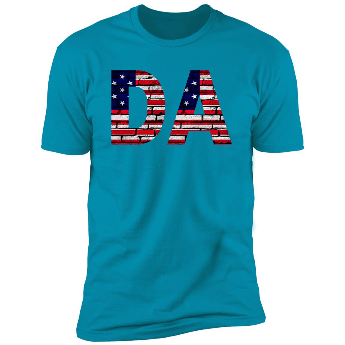 Dallas US Flag Bricky Font Premium Unisex T-shirt