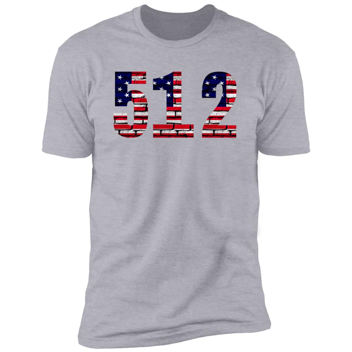 Austin 512 US Flag Bricky Font Premium Unisex T-shirt