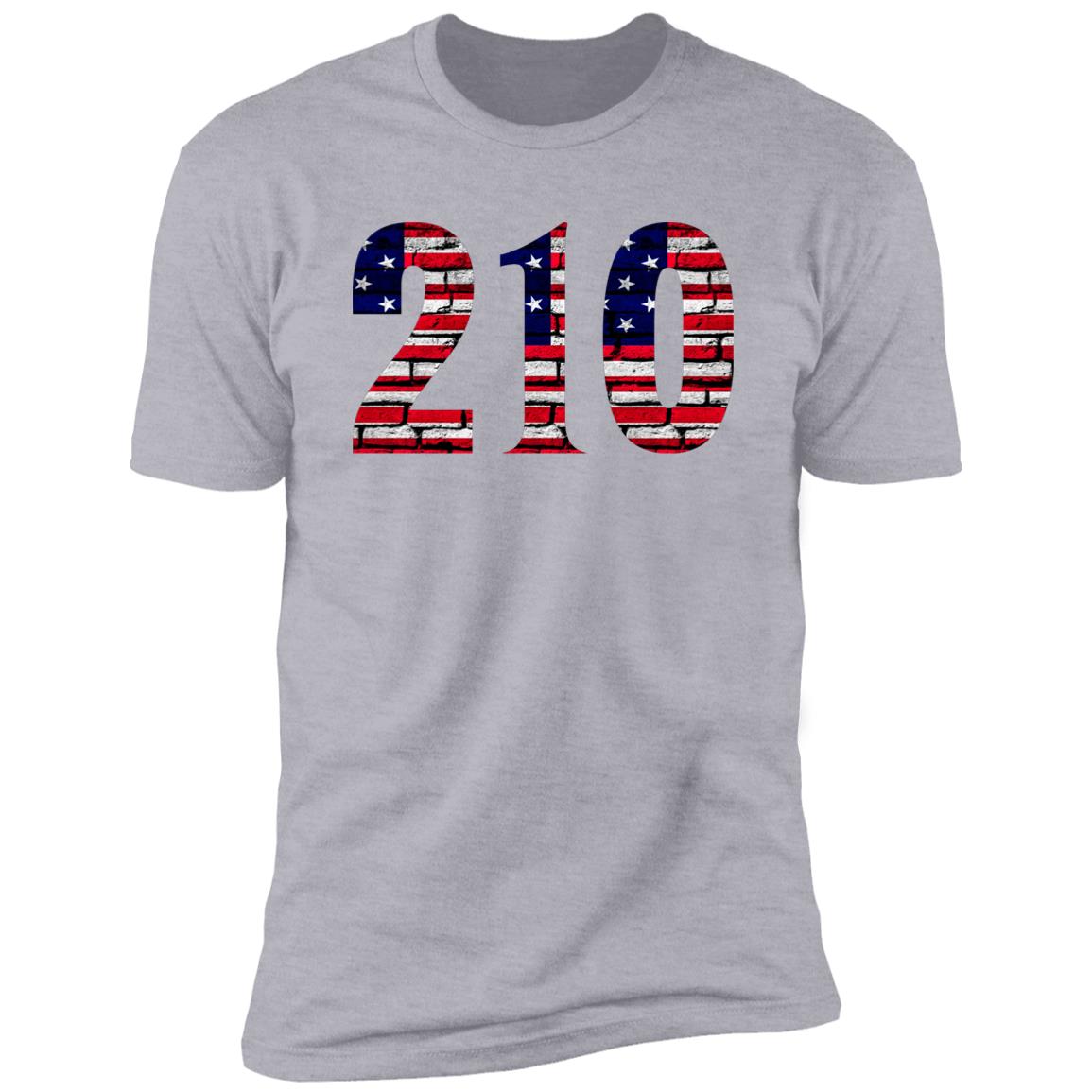 San Antonio 210 US Flag Bricky Font Premium Unisex T-shirt