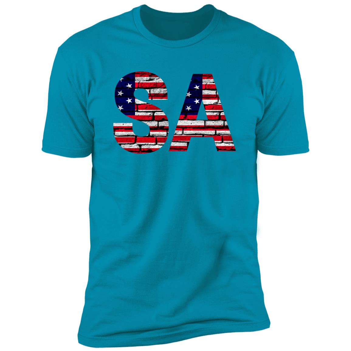 San Antonio US Flag Bricky Font Premium Unisex T-shirt