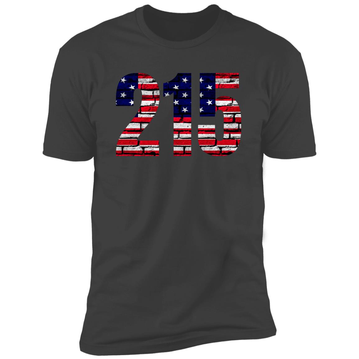 Philly  215 US Flag Bricky Font Premium Unisex T-shirt