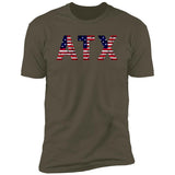 Austin US Flag Bricky Font Premium Unisex T-shirt