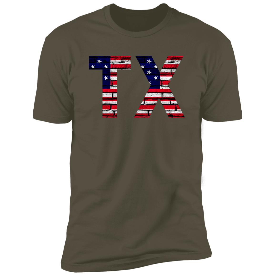 Texas US Flag Bricky Font Premium Unisex T-shirt