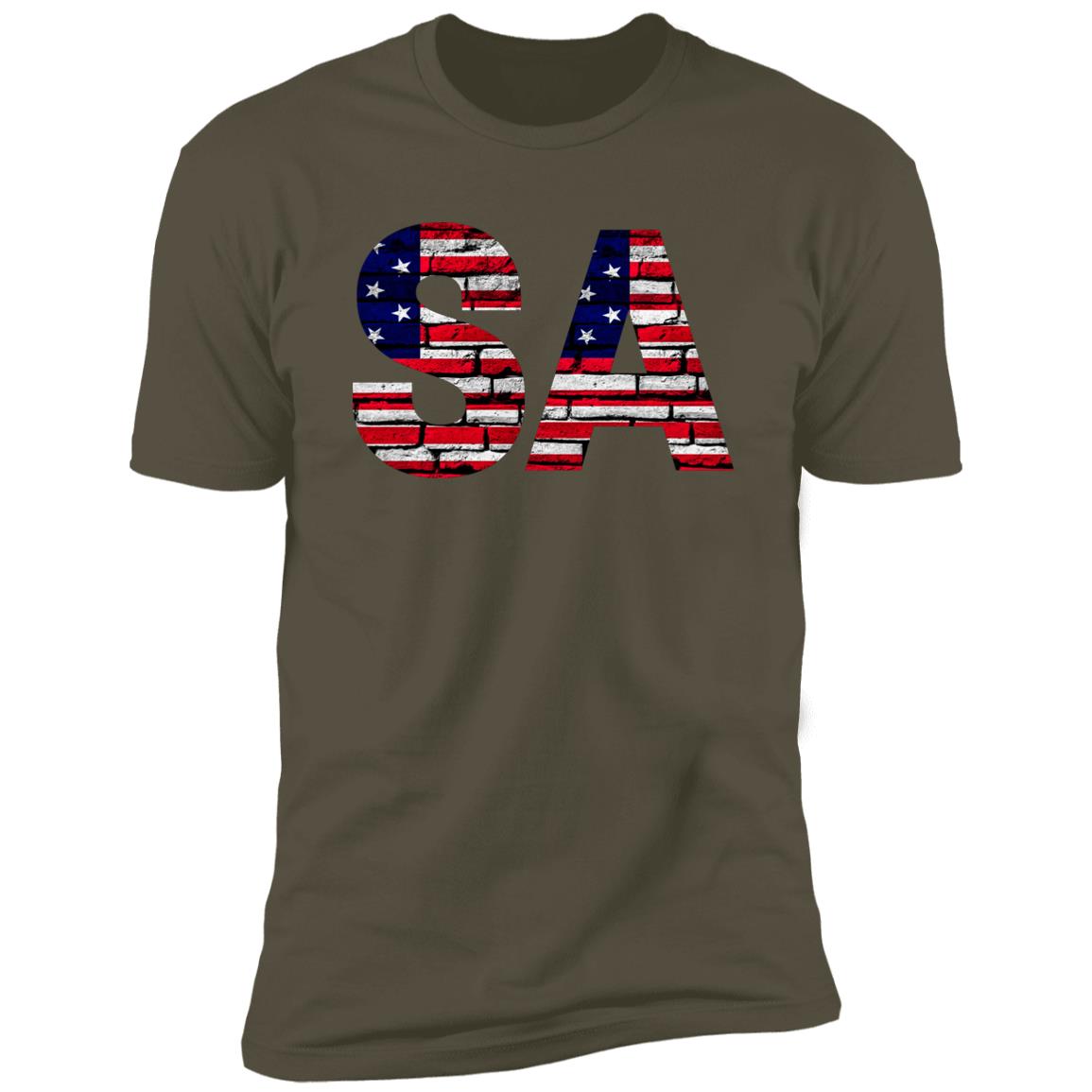 San Antonio US Flag Bricky Font Premium Unisex T-shirt