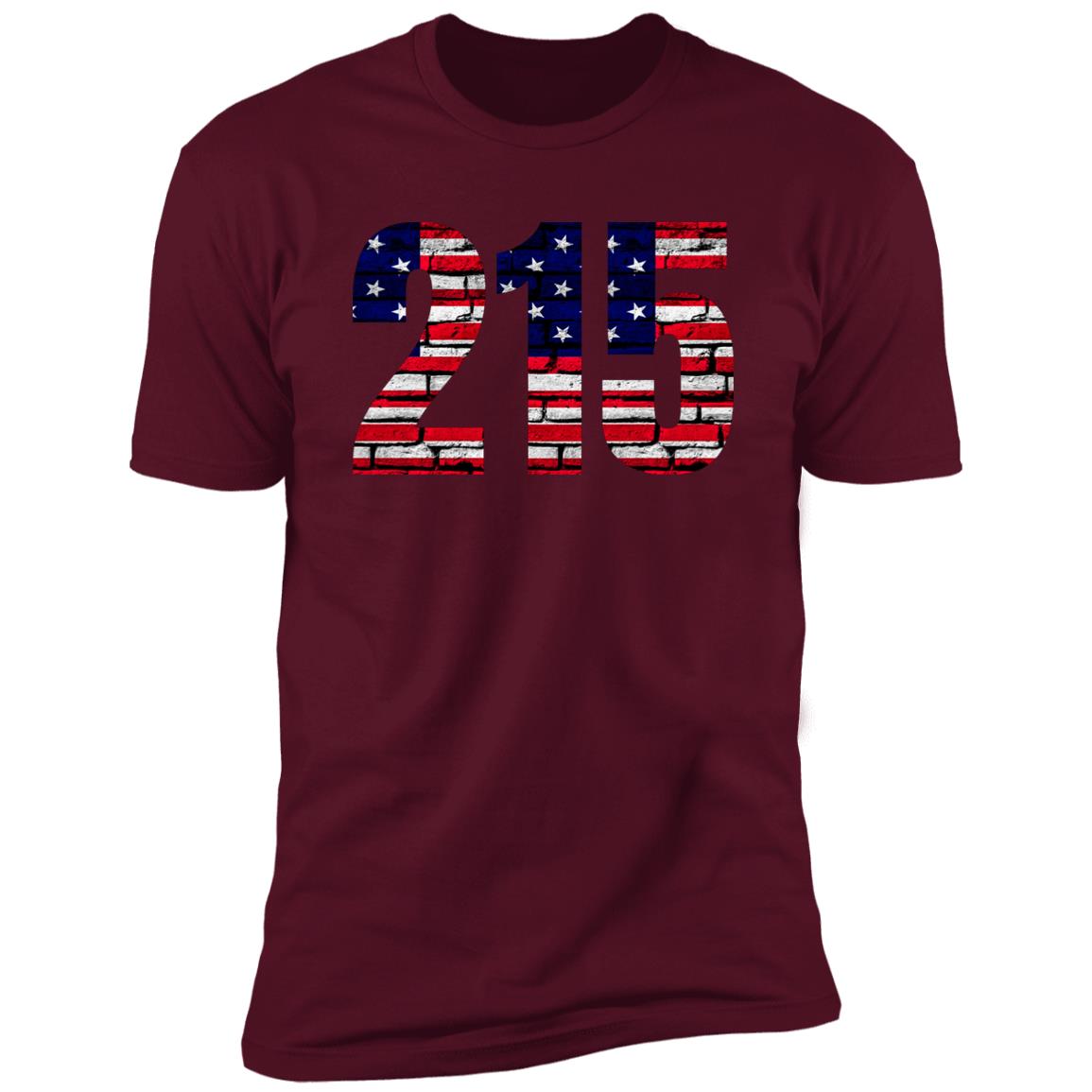 Philly  215 US Flag Bricky Font Premium Unisex T-shirt