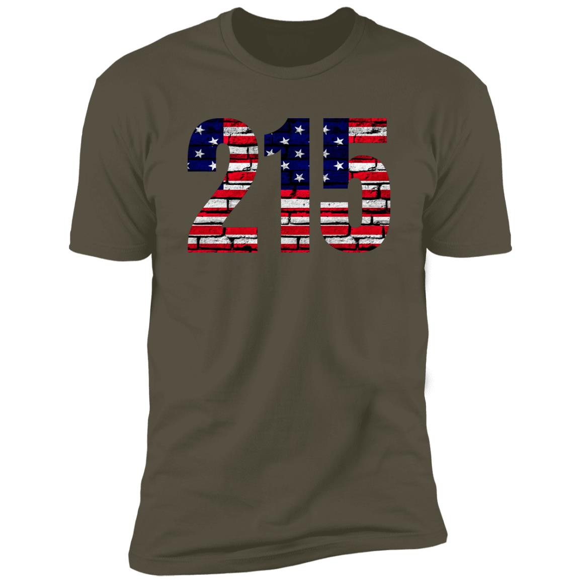 Philly  215 US Flag Bricky Font Premium Unisex T-shirt