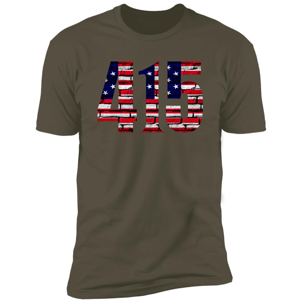 San Francisco 415 US Flag Bricky Font Premium Unisex T-shirt