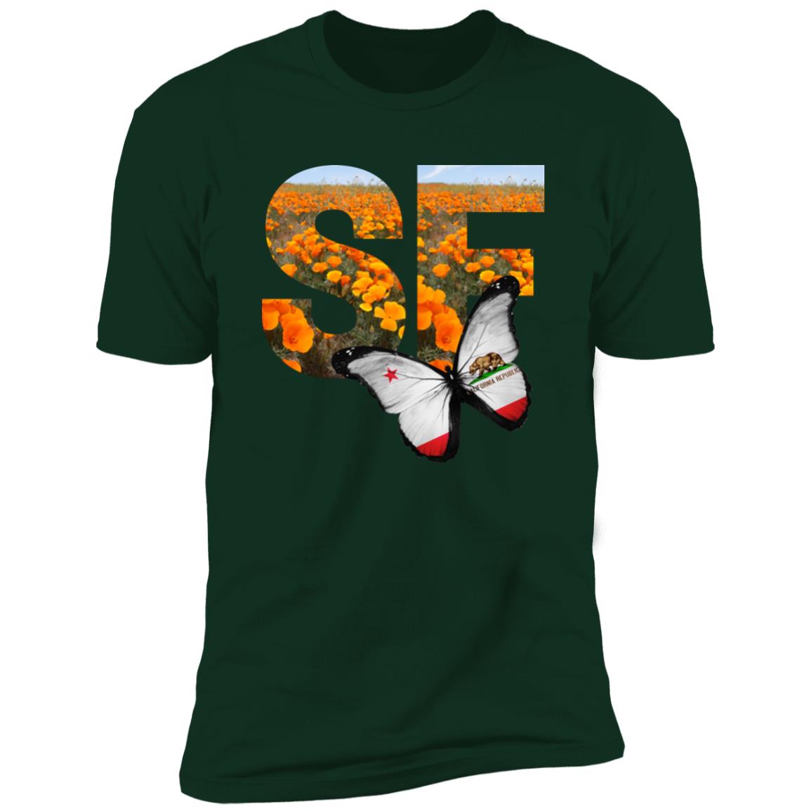 San Francisco CA Poppy Flower Font Premium Unisex T-shirt