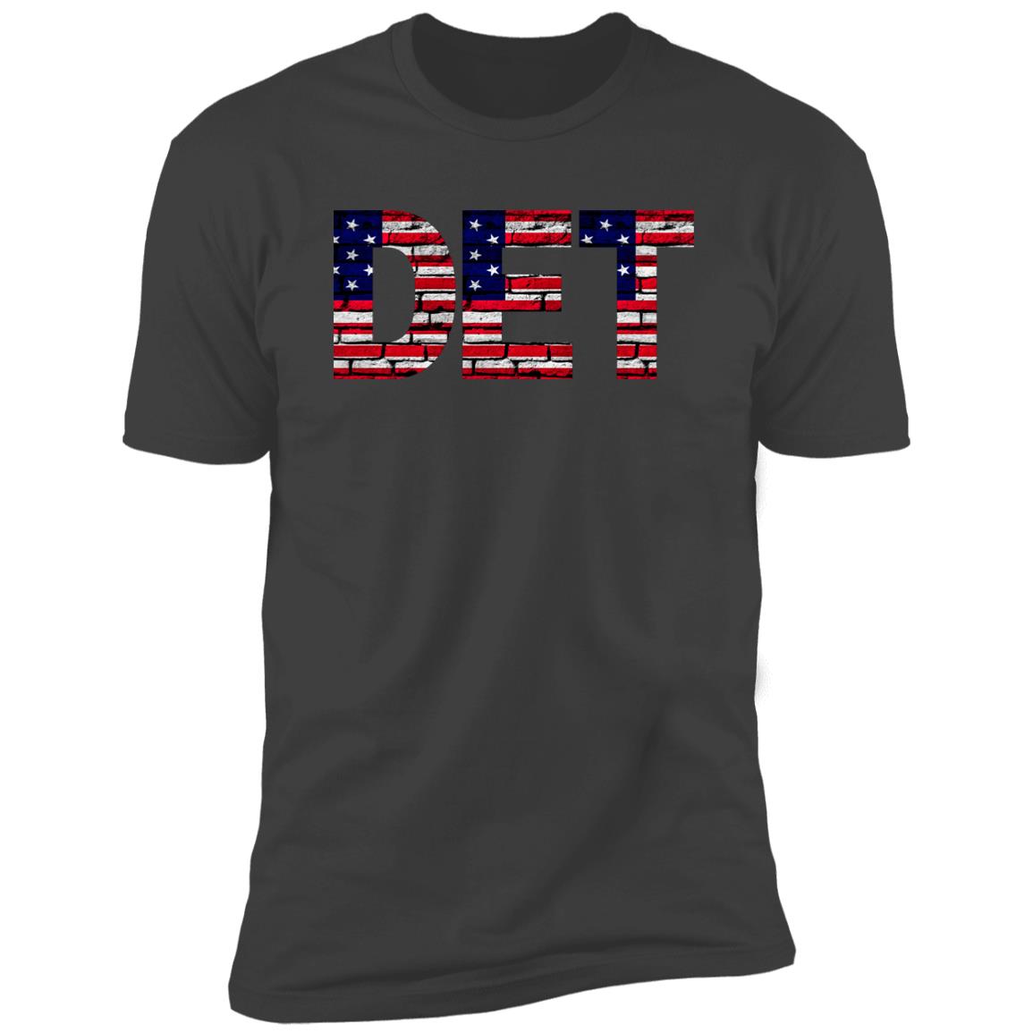 Detroit US Flag Bricky Font Premium Unisex T-shirt