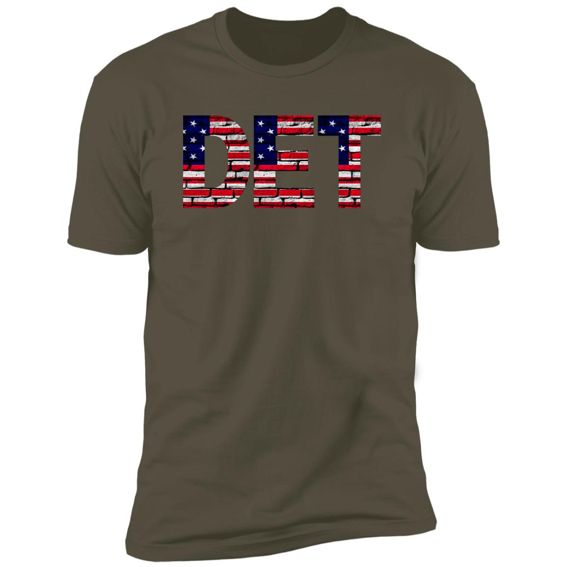 Detroit US Flag Bricky Font Premium Unisex T-shirt