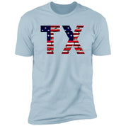 Texas US Flag Bricky Font Premium Unisex T-shirt