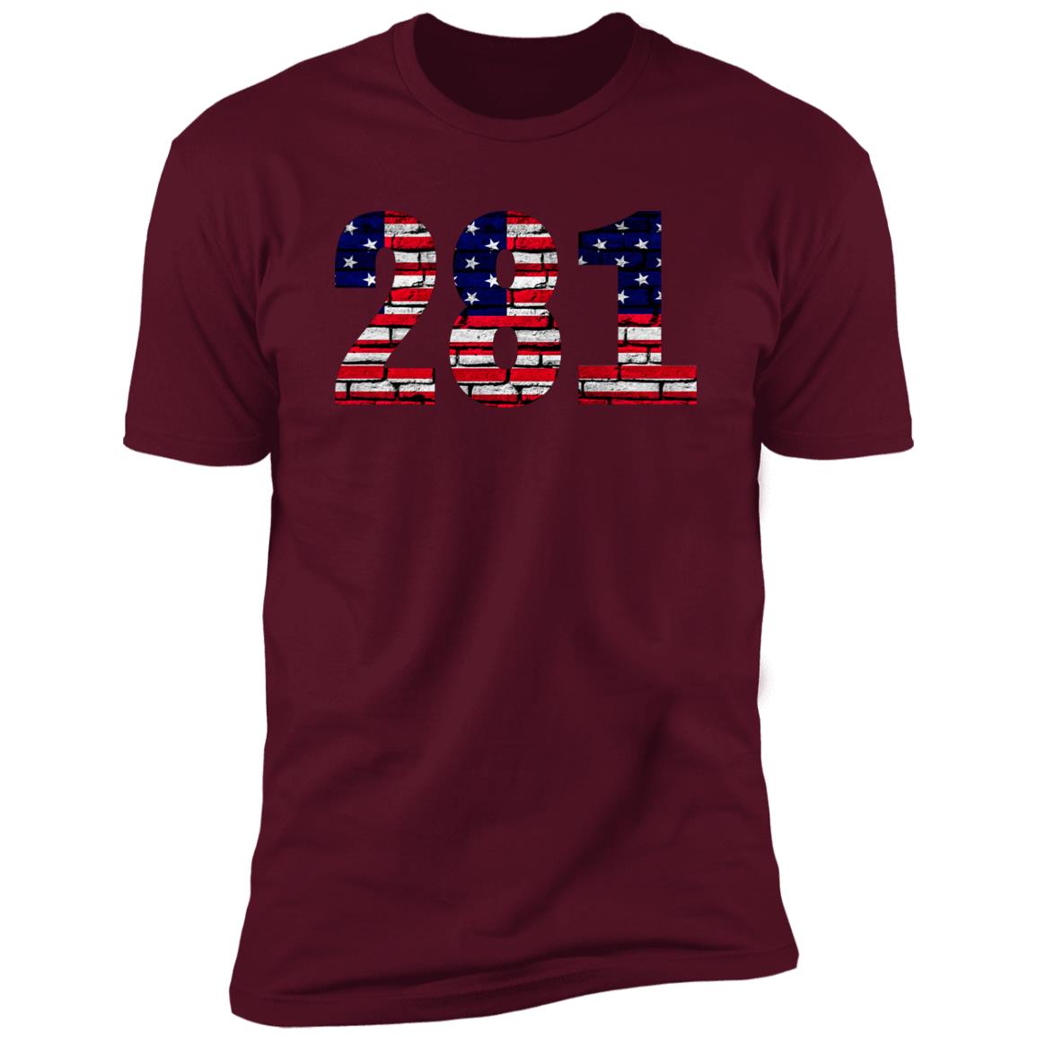 Houston 281 US Flag Bricky Font Premium Unisex T-shirt