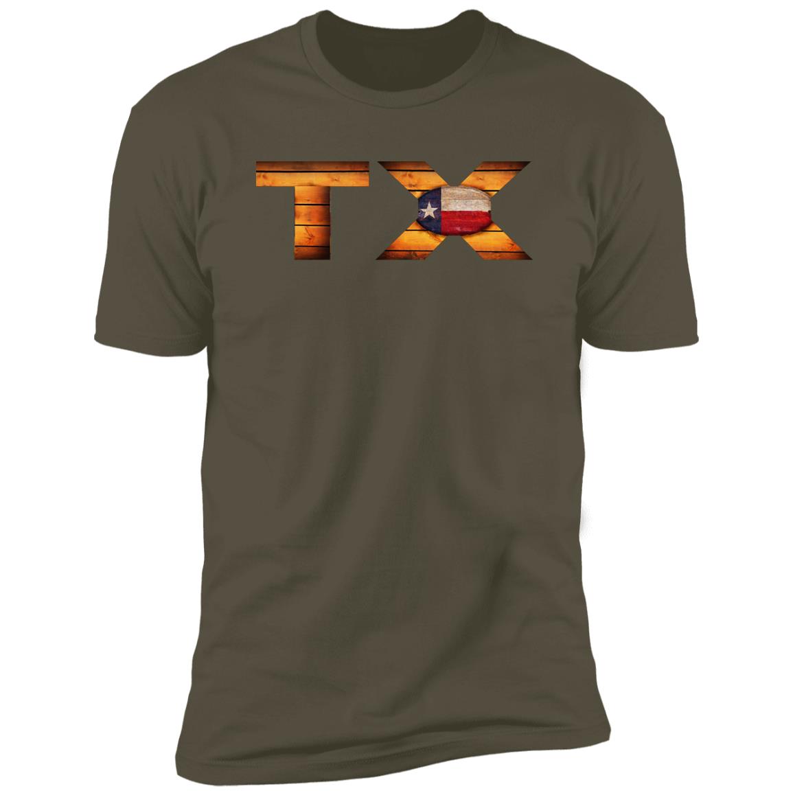 Texas Vintage Wooden Font Premium Unisex T-shirt