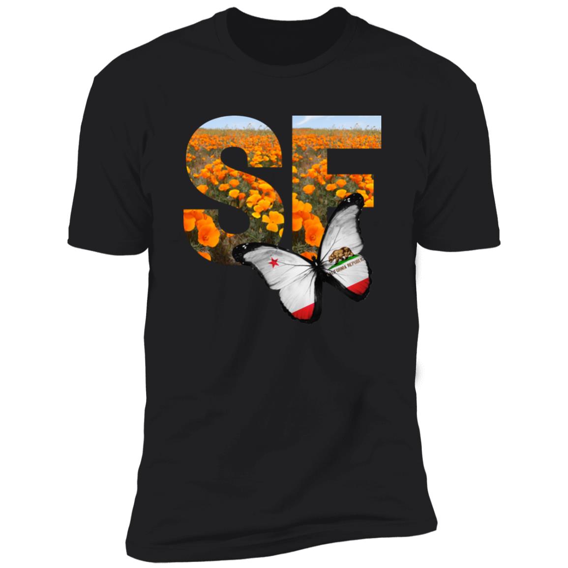San Francisco CA Poppy Flower Font Premium Unisex T-shirt