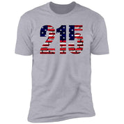Philly  215 US Flag Bricky Font Premium Unisex T-shirt