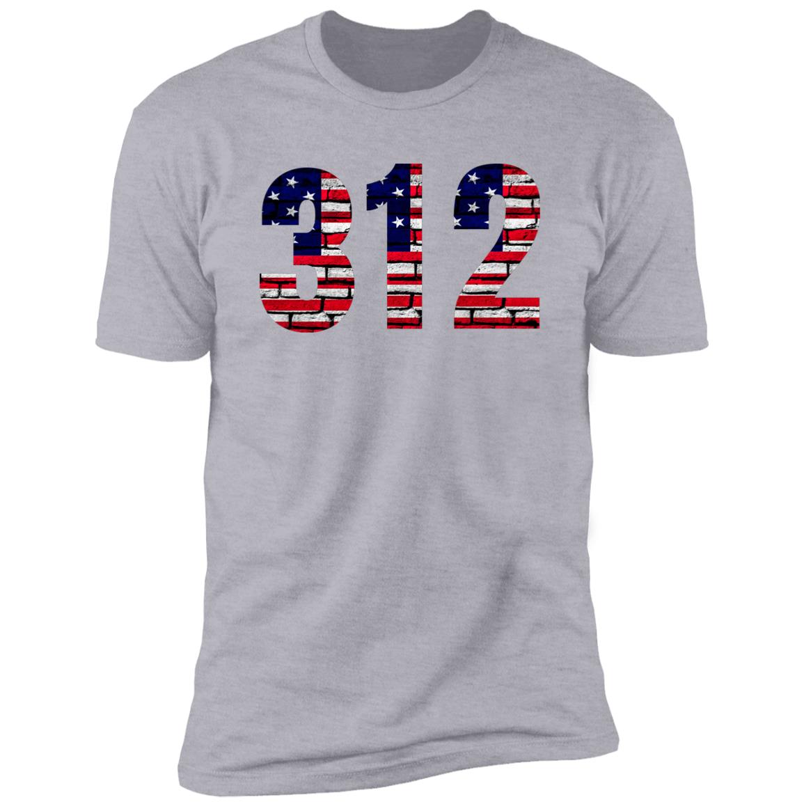 Chicago 312 US Flag Bricky Font Premium Unisex T-shirt