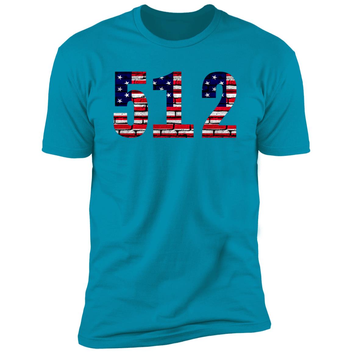 Austin 512 US Flag Bricky Font Premium Unisex T-shirt