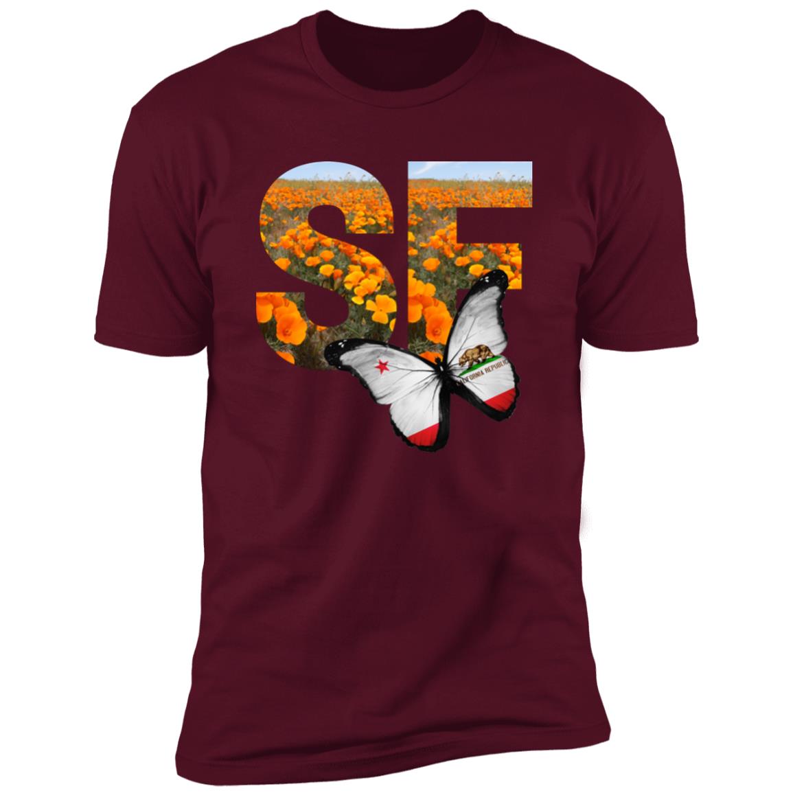 San Francisco CA Poppy Flower Font Premium Unisex T-shirt