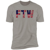Fort Worth US Flag Bricky Font Premium Unisex T-shirt