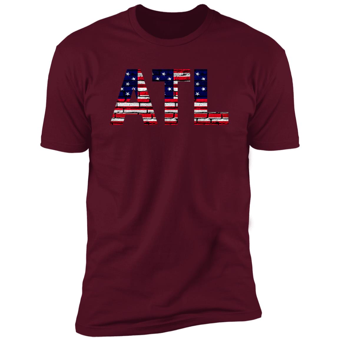 Atlanta US Flag Bricky Letters Premium Unisex T-shirt