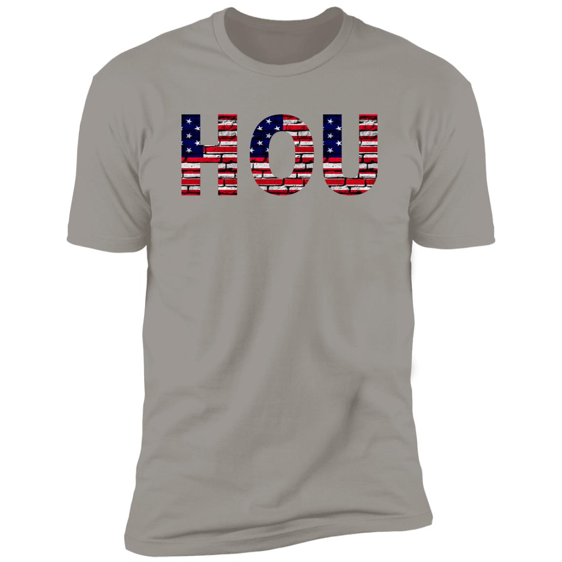 Houston US Flag Bricky Font Premium Unisex T-shirt