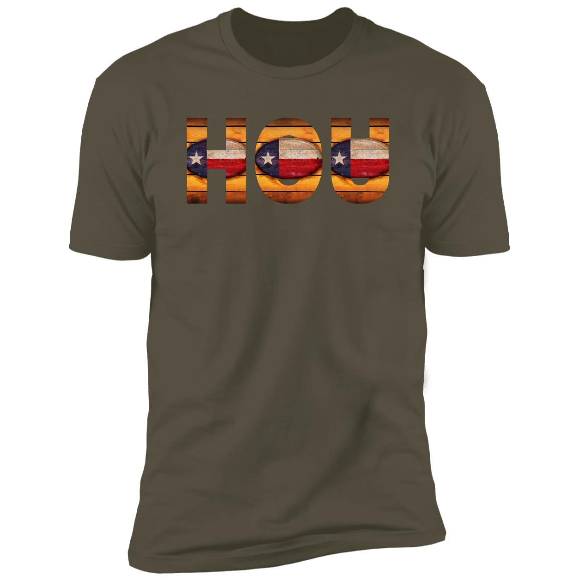 Houston Vintage Wooden Font Premium Unisex T-shirt