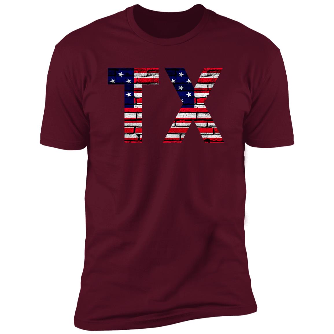 Texas US Flag Bricky Font Premium Unisex T-shirt