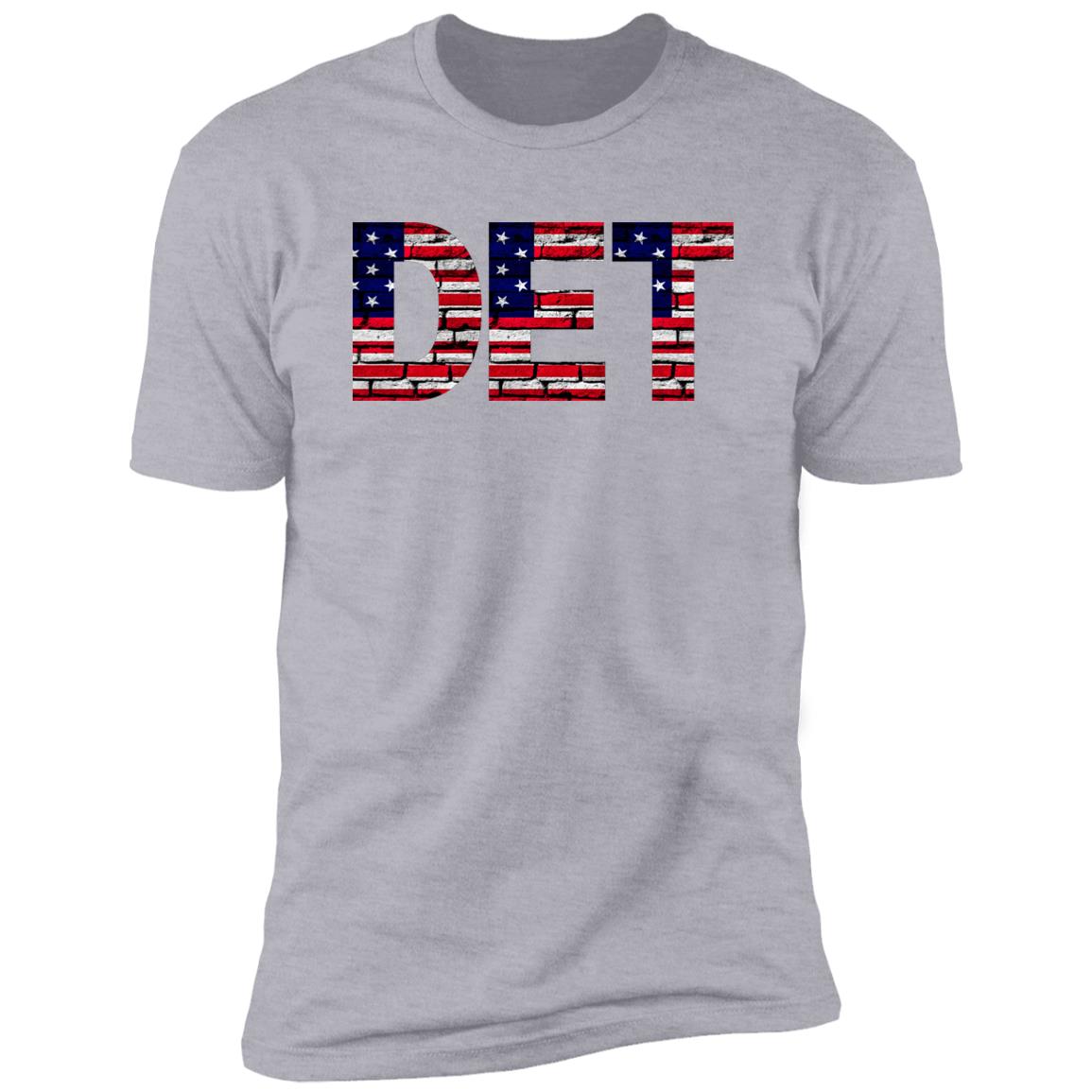 Detroit US Flag Bricky Font Premium Unisex T-shirt