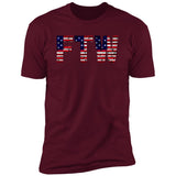 Fort Worth US Flag Bricky Font Premium Unisex T-shirt