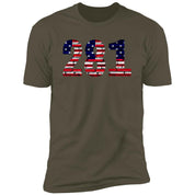 Houston 281 US Flag Bricky Font Premium Unisex T-shirt
