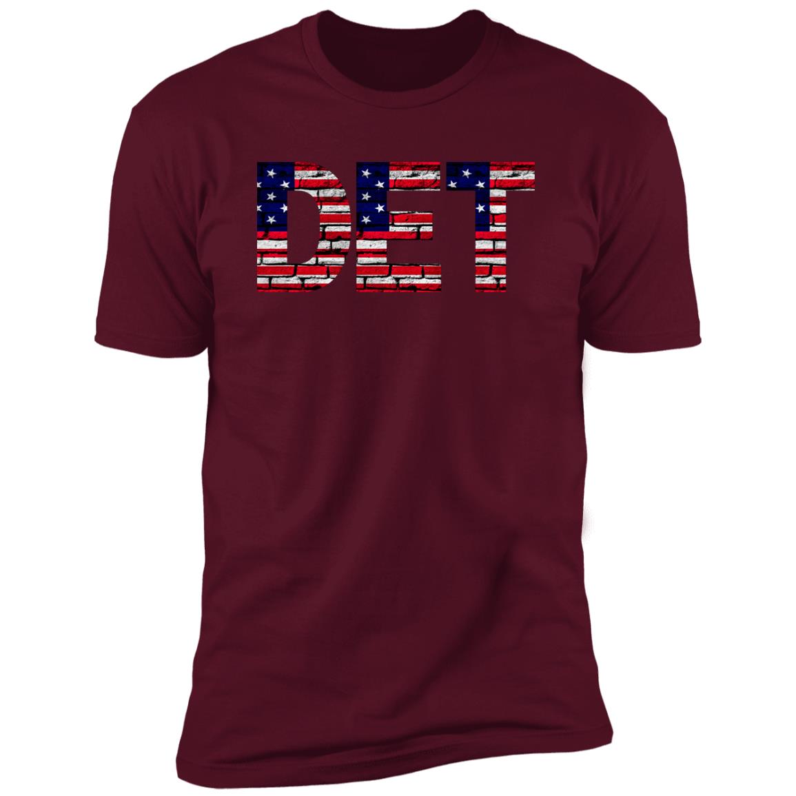 Detroit US Flag Bricky Font Premium Unisex T-shirt