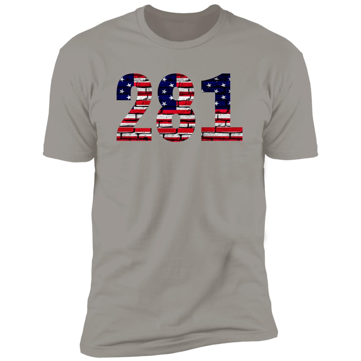 Houston 281 US Flag Bricky Font Premium Unisex T-shirt