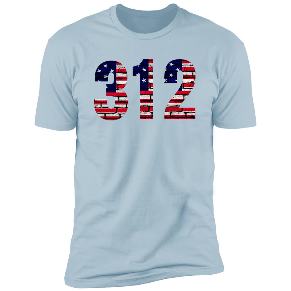 Chicago 312 US Flag Bricky Font Premium Unisex T-shirt