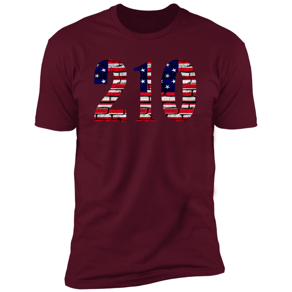 San Antonio 210 US Flag Bricky Font Premium Unisex T-shirt