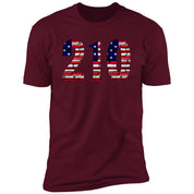 San Antonio 210 US Flag Bricky Font Premium Unisex T-shirt