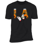 Los Angeles CA Poppy Flower Font Premium Unisex T-shirt