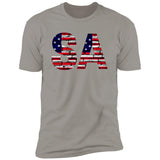 San Antonio US Flag Bricky Font Premium Unisex T-shirt