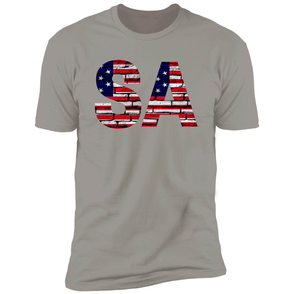 San Antonio US Flag Bricky Font Premium Unisex T-shirt