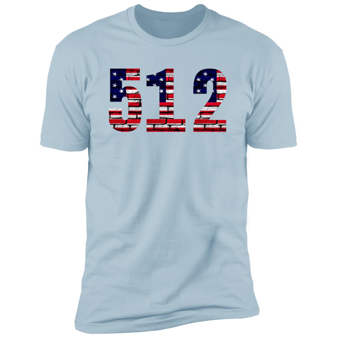 Austin 512 US Flag Bricky Font Premium Unisex T-shirt