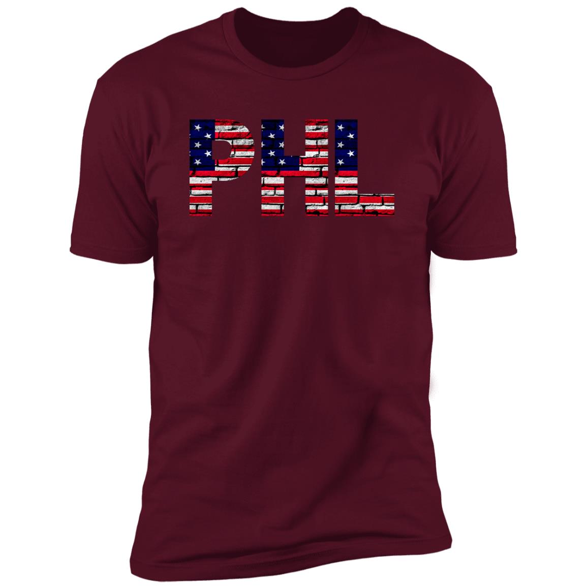 Philly US Flag Bricky Font Premium Unisex T-shirt