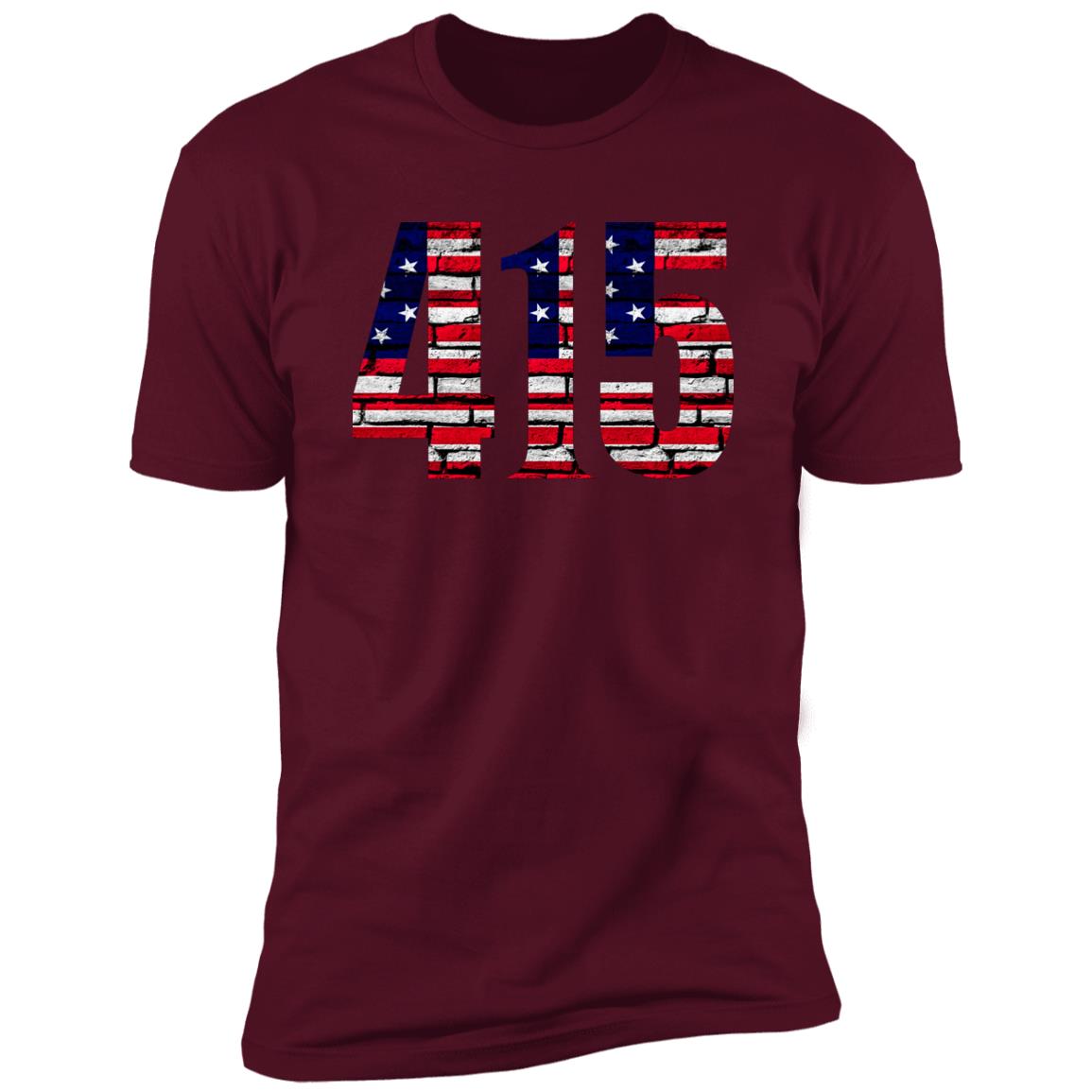 San Francisco 415 US Flag Bricky Font Premium Unisex T-shirt