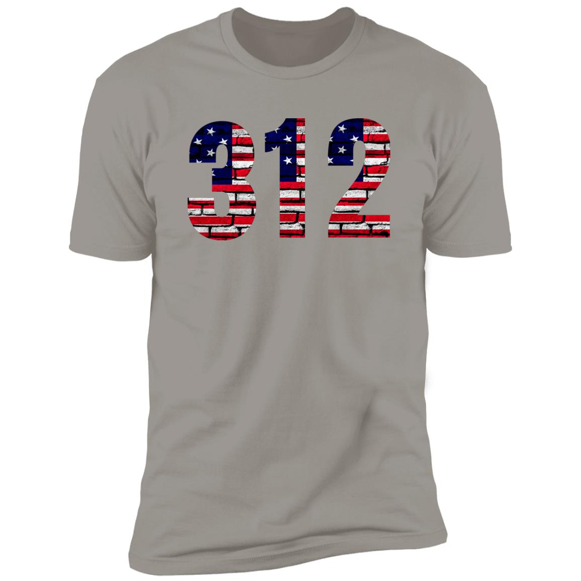 Chicago 312 US Flag Bricky Font Premium Unisex T-shirt