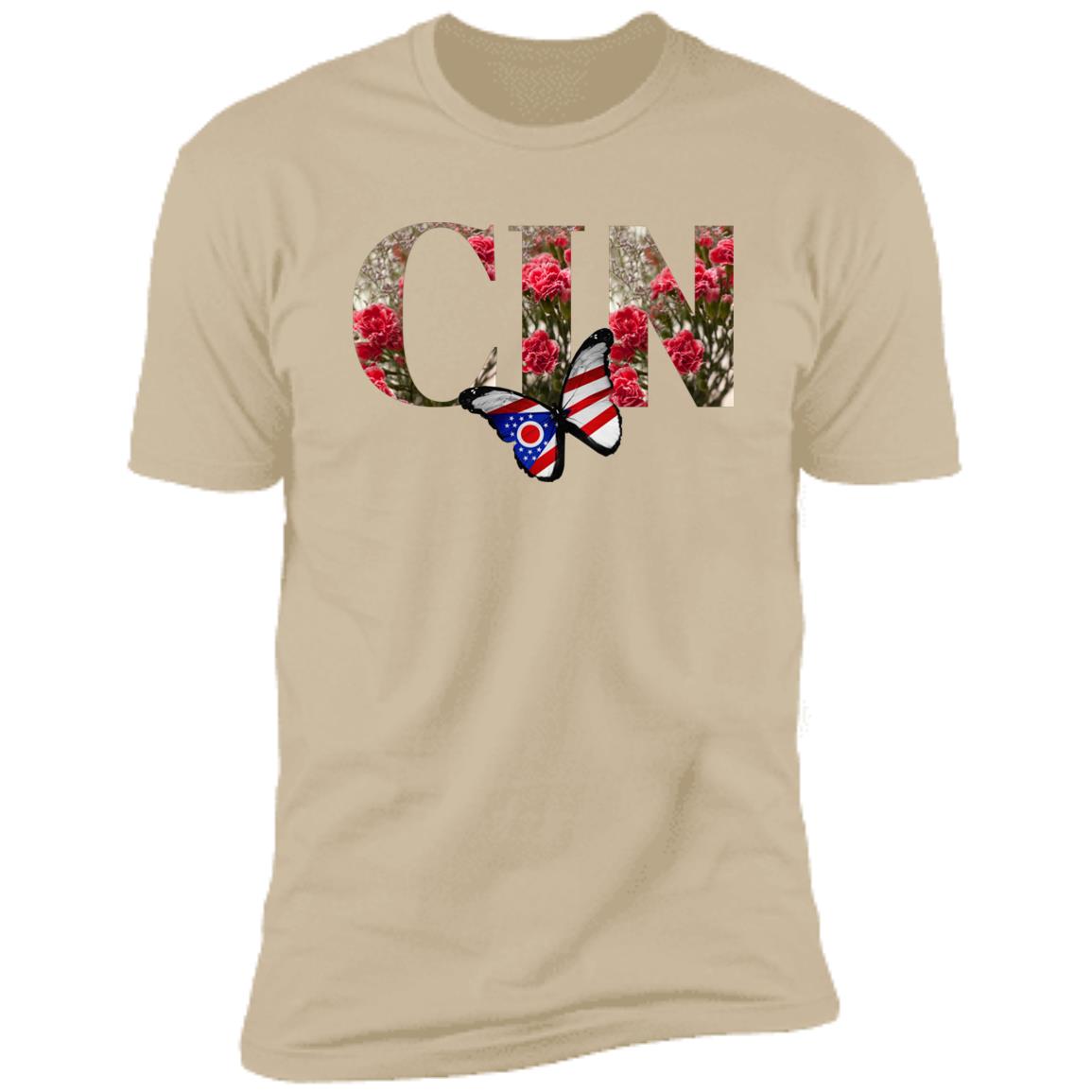 Cincinnati "Red Carnation Font" Premium Unisex T-shirt